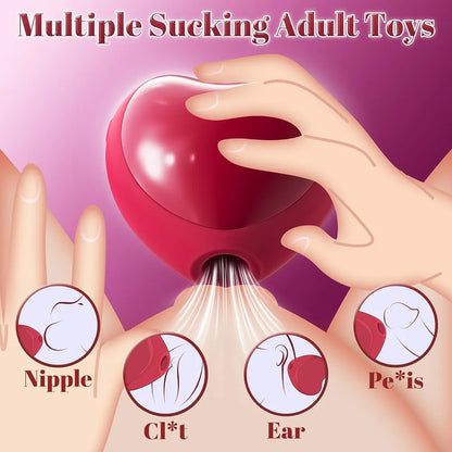 Rose-Shaped Clitoral Suction Vibrator with 9 Intensity Modes, Waterproof Silicone