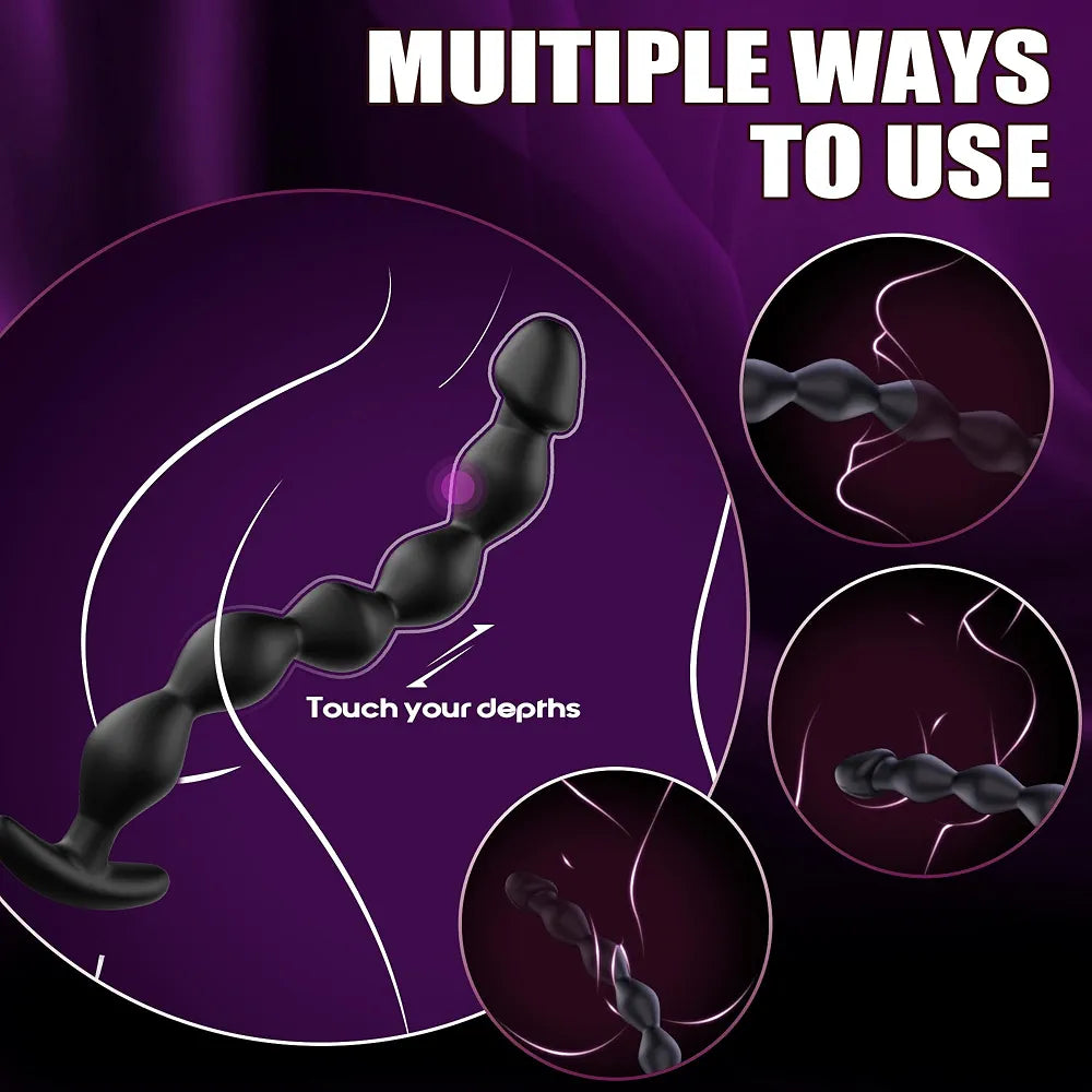 Premium Silicone Anal Bead Trainer and Prostate Massager Set for Couples