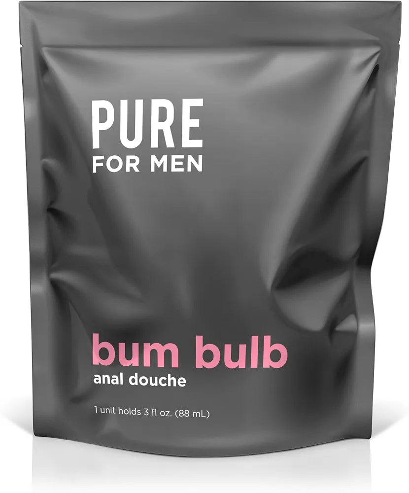 Pure for Men Bum Bulb: 3 oz Reusable Anal Douche and Enema Kit with Detachable Tip