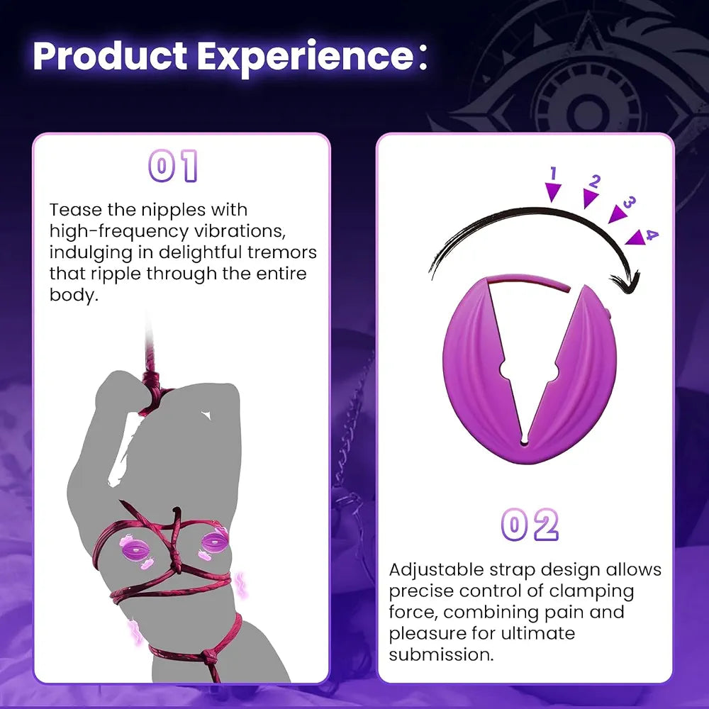 Remote-Controlled Vibrating Nipple Clamps with 10 Stimulation Modes