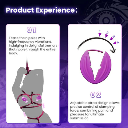 Remote-Controlled Vibrating Nipple Clamps with 10 Stimulation Modes
