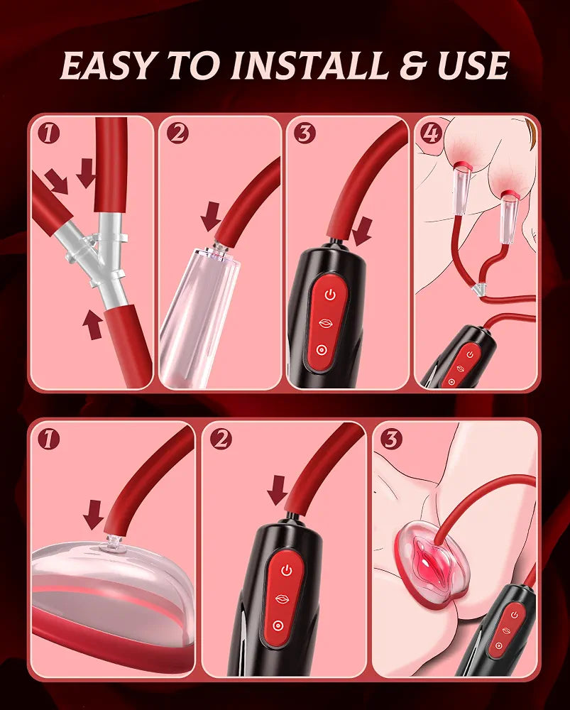 Electric Vacuum Clitoral and Nipple Stimulator with 7 Vibration Modes and 3 Suction Intensities
