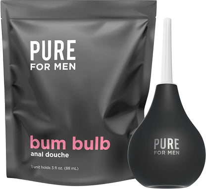 Pure for Men Bum Bulb: 3 oz Reusable Anal Douche and Enema Kit with Detachable Tip