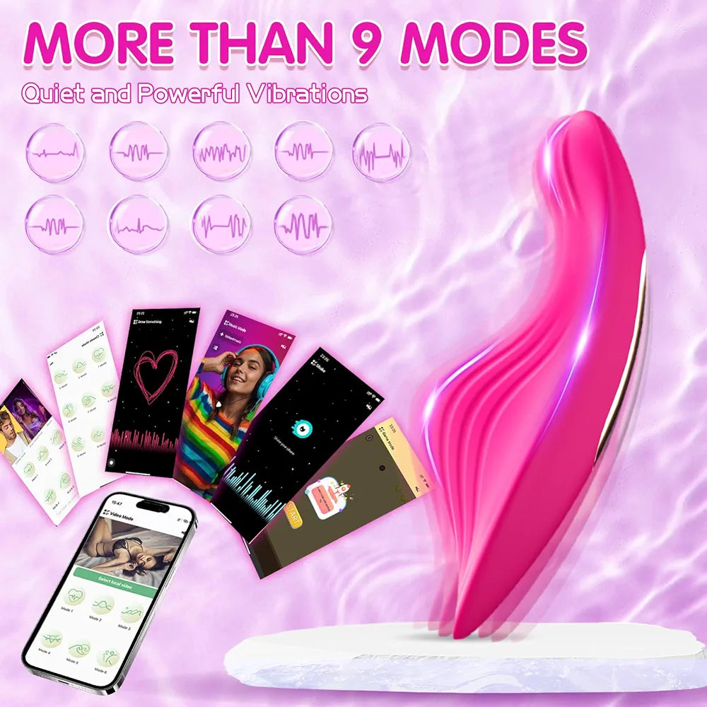 Wearable App-Controlled Panty Vibrator with 9 Modes for Couples