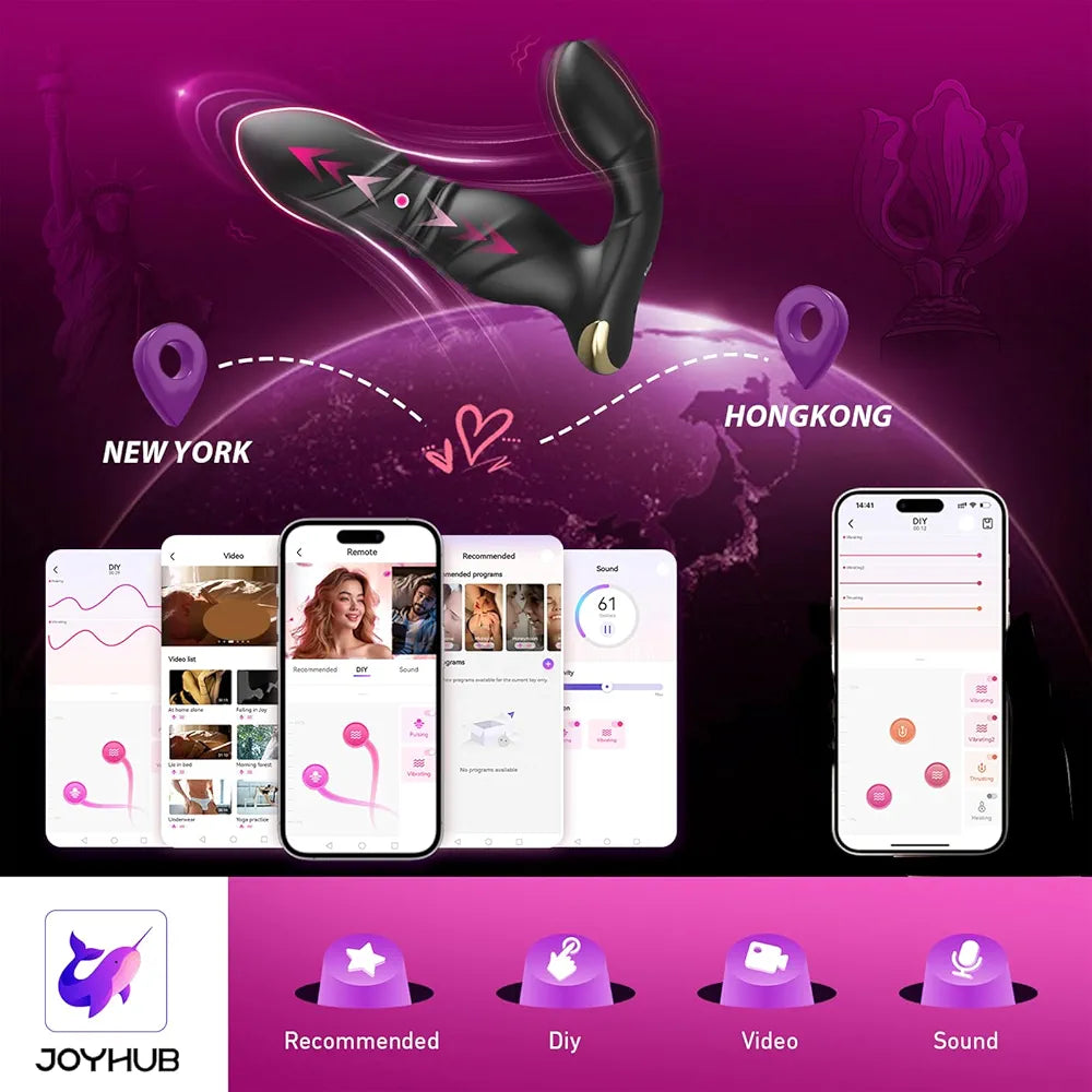 BEISAR 3-in-1 Thrusting Prostate Massager and Anal Vibrator with 9 Thrusting and 9 Vibration Modes