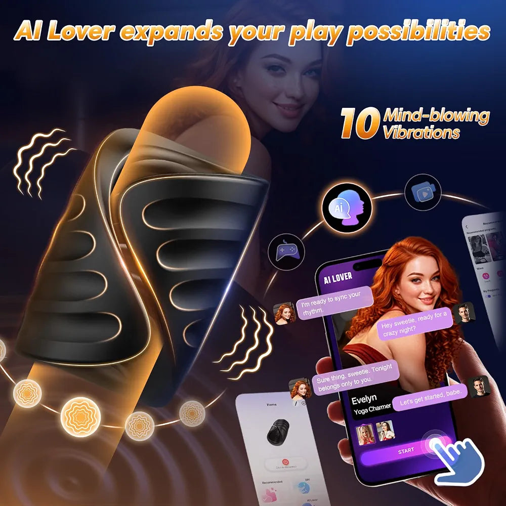 Smart App-Controlled Male Masturbator and Glans Trainer Vibrator