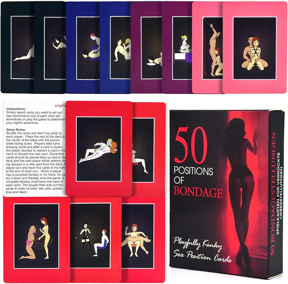 50 Adventurous Bondage & Intimacy Position Cards for Couples