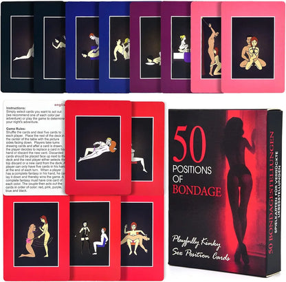 50 Adventurous Bondage & Intimacy Position Cards for Couples