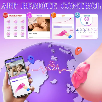 App-Controlled Vibrating Nipple Clamps with 10 Modes for Couples