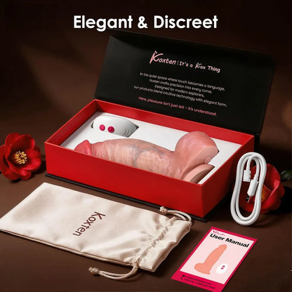 KOXTEN 9-Inch Realistic App-Controlled Thrusting Dildo with Strong Suction Cup for Couples