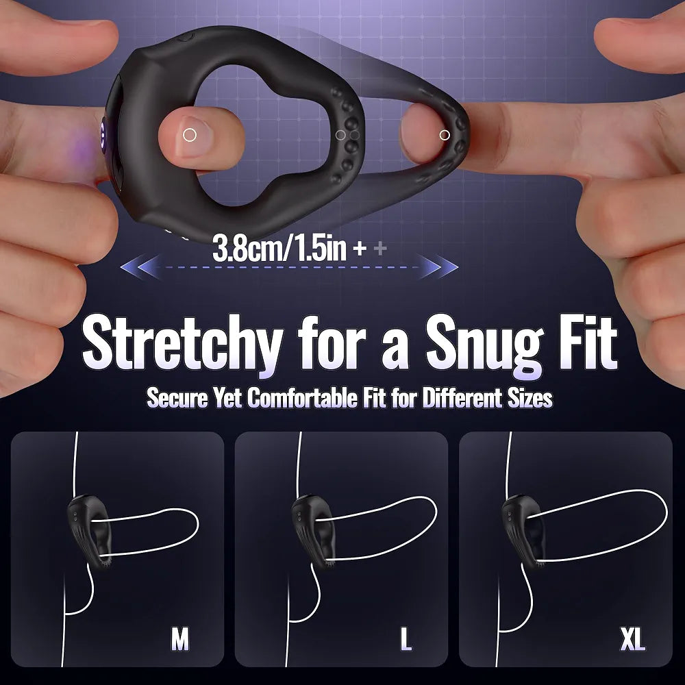 Premium App-Controlled Silicone Vibrating Penis Ring with 10 Vibration Modes for Enhanced Male Performance