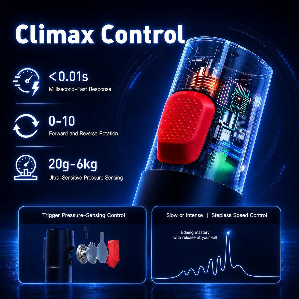 TriggerX Automatic Male Masturbator with Heating, 10 Thrusting & 10 Rotating Modes, LED Display, and Stepless Speed Control