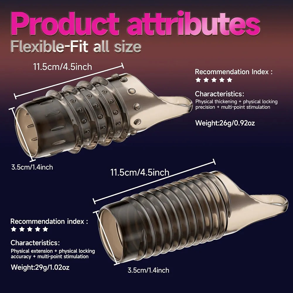 Premium Silicone Penis Enhancement Rings - 2-Piece Set for Improved Stamina and Firmness