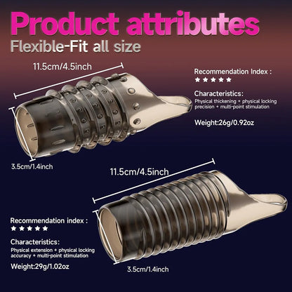 Premium Silicone Penis Enhancement Rings - 2-Piece Set for Improved Stamina and Firmness