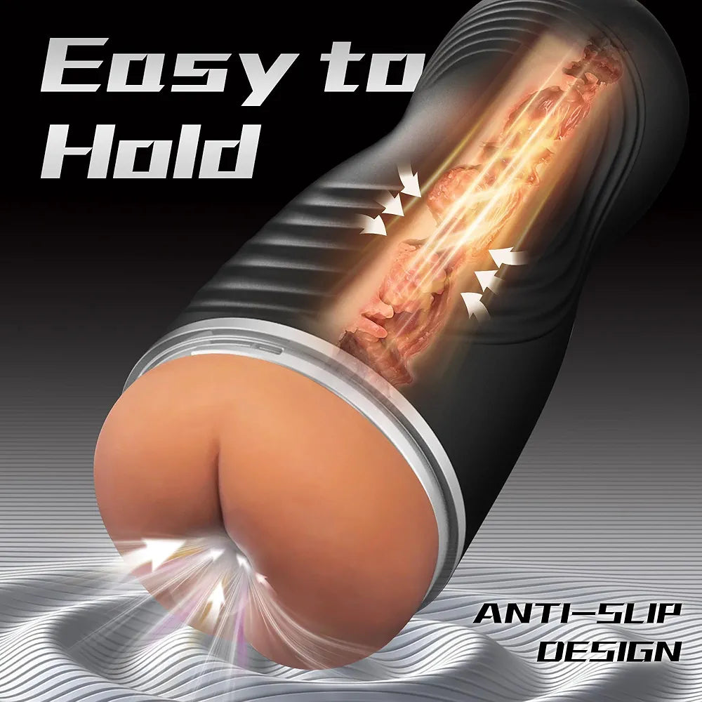 Realistic 8.5-Inch Anal Masturbation Cup for Men with Textured Internal Stimulation