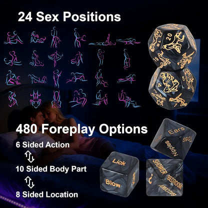 Romantic Couples Position Dice Game for Intimate Date Nights