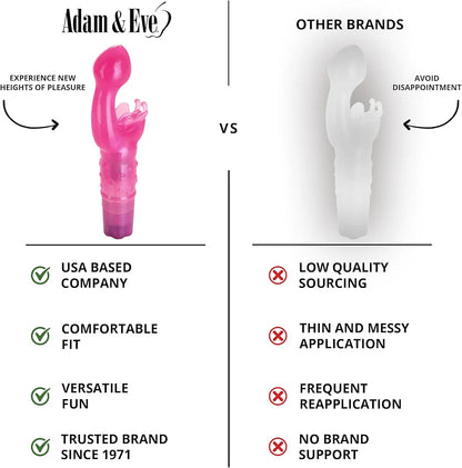 Adam & Eve Butterfly Kiss G-Spot and Clitoral Vibrator - 3-Speed Waterproof Dual Stimulator with Flexible Antennae