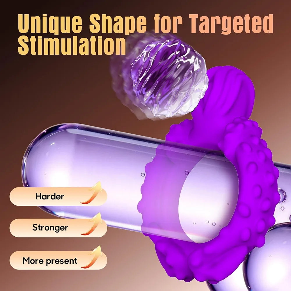 9-Mode Rechargeable Vibrating Penis Ring and Clitoral Stimulator for Couples