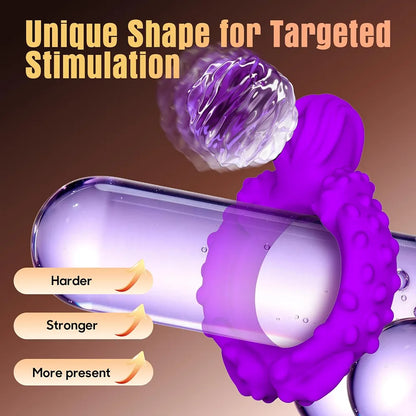 9-Mode Rechargeable Vibrating Penis Ring and Clitoral Stimulator for Couples