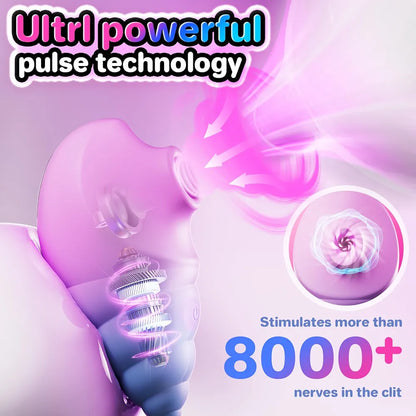 Rose-Shaped Clitoral Suction Vibrator with App Control and 10 Stimulation Modes