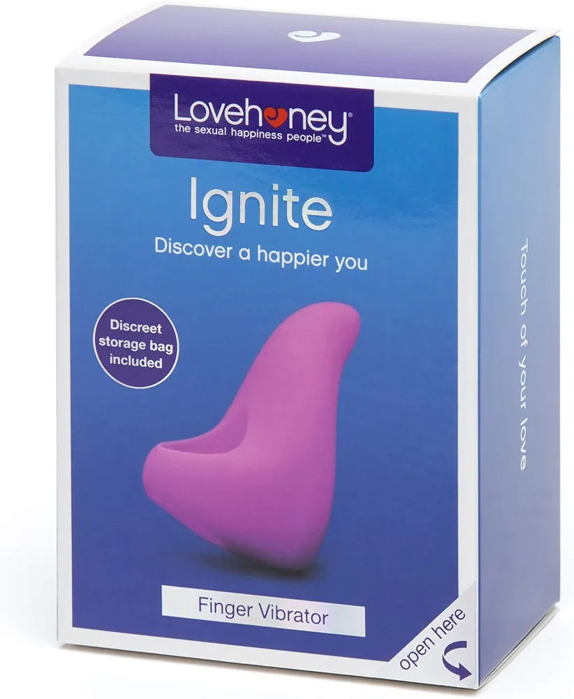 Ignite Rechargeable Silicone Finger Vibrator with 20 Modes and Travel Lock