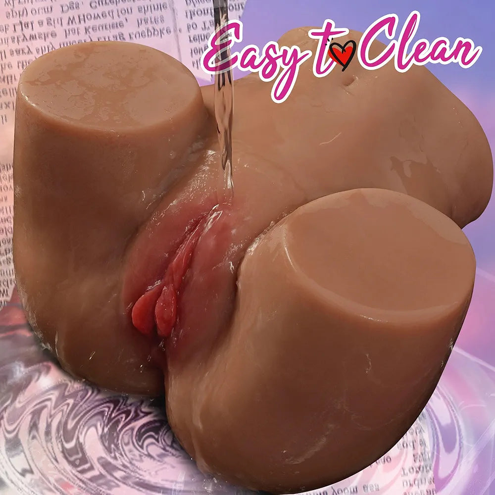 Realistic 8LB Male Masturbator with Soft Vaginal and Anal Channels