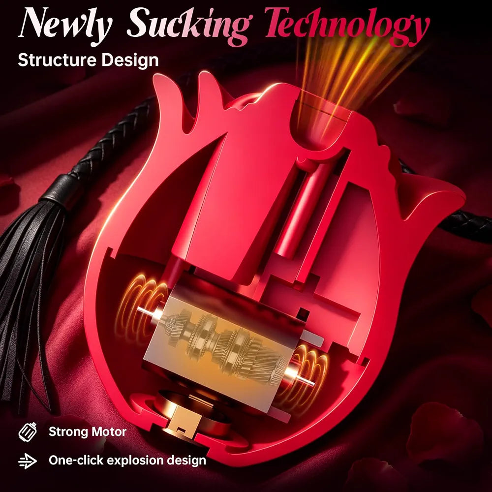 Rose-Shaped App-Controlled Clitoral Suction Vibrator with 10 Stimulation Modes