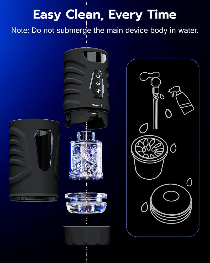 EINSEO AI-Sync Automatic Male Masturbator with 360° Rotation, 7 Thrusting Modes, and Hands-Free Suction Base