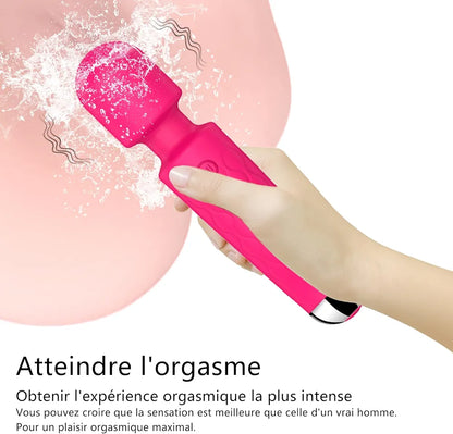 Premium 8-Speed Waterproof Wand Massager with 20 Vibration Patterns for Targeted Stimulation