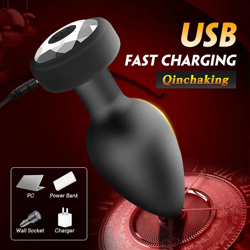 Wireless Remote Control Vibrating Anal Plug with 10 Frequency Modes for Prostate Massage