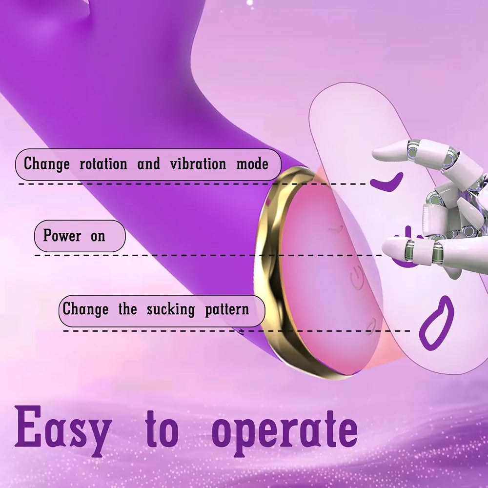 Advanced Rabbit G-Spot Vibrator with Suction, Rotation, and 7-Mode Stimulation for Couples