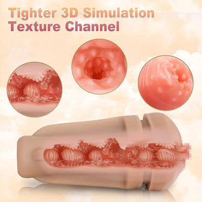 Realistic Textured Vibrating Male Masturbator with 10 Vibration Modes for Penis Training and Pleasure
