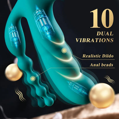 BEBEBEER 3-in-1 Rabbit Vibrator with Heating, Thrusting, and Dual Stimulation