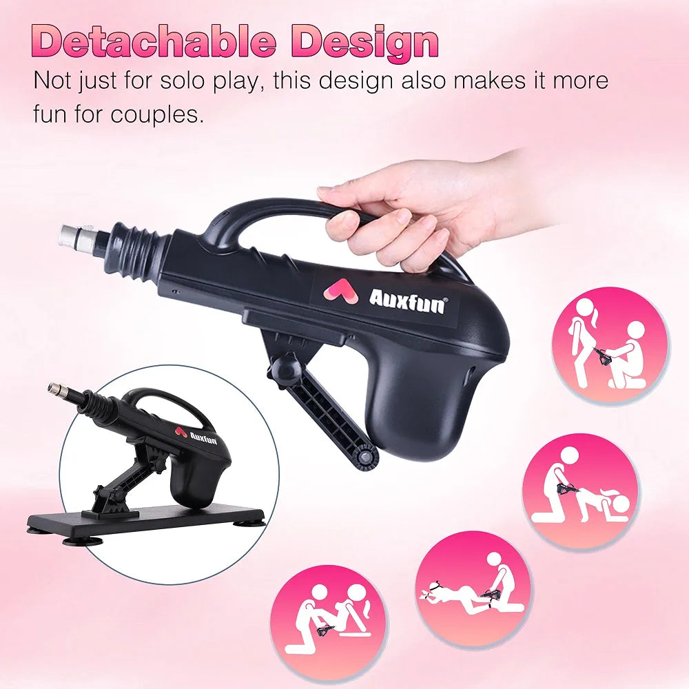 Auxfun Automatic Thrusting Sex Machine with 7 Attachments and Suction Cup Adapter