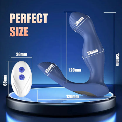 Remote-Controlled Prostate Massager and Anal Vibrator with Rotating and Pulsating Functions