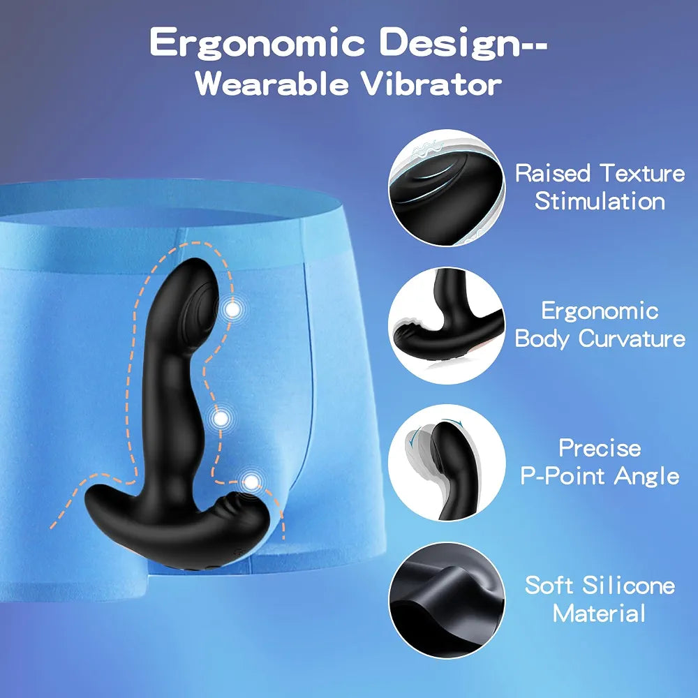Remote-Controlled Prostate Massager and Wearable Butterfly Vibrator with 20 Modes