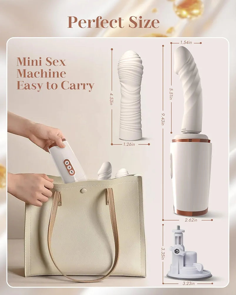 UTIMI Dual-Head Thrusting Dildo Sex Machine with Heating, Suction Cup, and 14 Vibration Modes