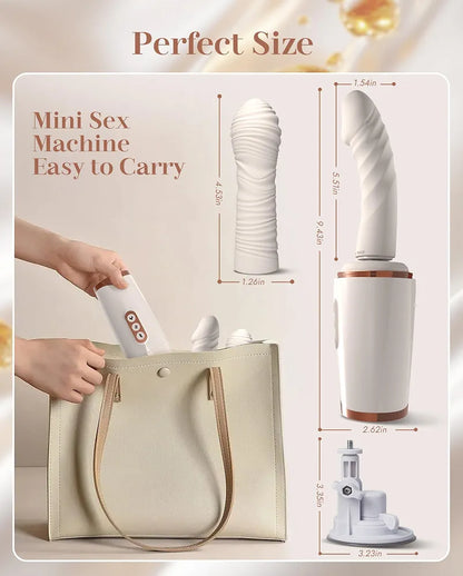 UTIMI Dual-Head Thrusting Dildo Sex Machine with Heating, Suction Cup, and 14 Vibration Modes
