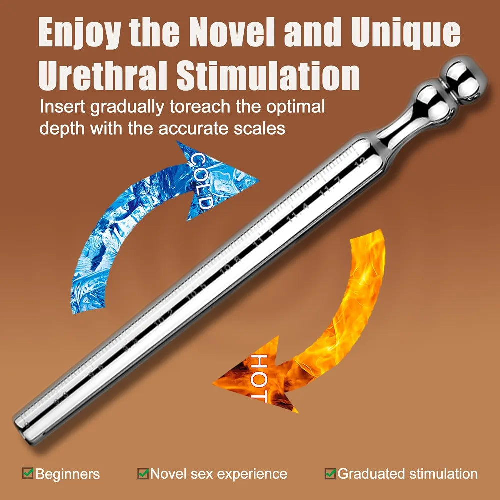 Stainless Steel Hollow Urethral Plug and Stretcher for Men