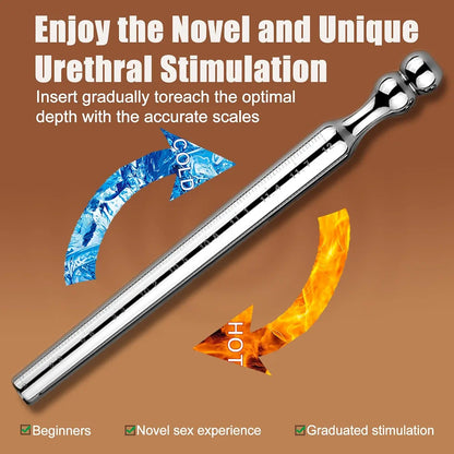 Stainless Steel Hollow Urethral Plug and Stretcher for Men