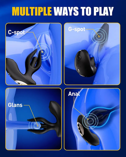 Premium Inflatable Prostate Massager with Remote and App Control - 8 Vibration Modes, Silicone