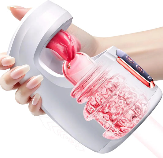 10-Mode Automatic Thrusting and Tongue Licking Male Masturbator - Advanced Endurance Training Stroker