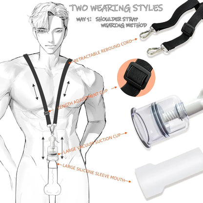 Professional 3-in-1 Penis Traction & Stretching Kit with Silicone Sleeve, Pump, and Adjustable Straps for Male Enhancement