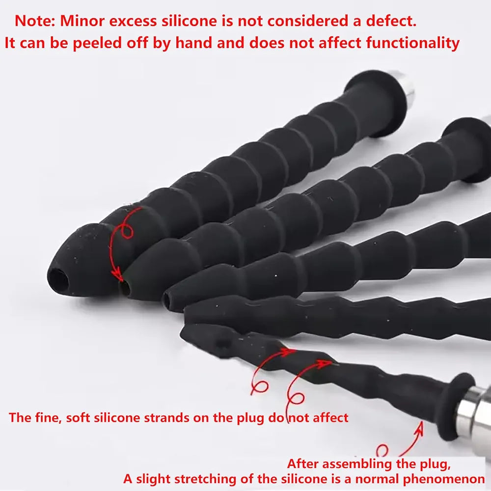 Silicone Urethral Sounding and Dilation Training Kit - Hollow Urethral Plugs for Men