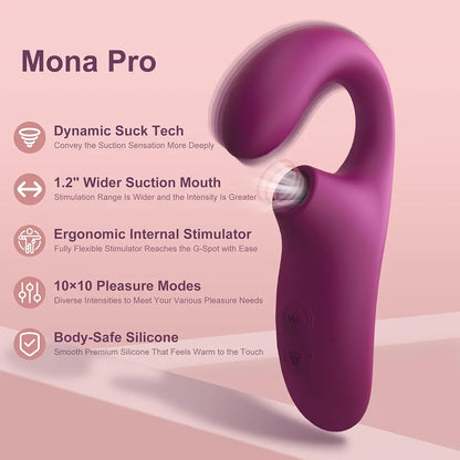 Dual-Action G-Spot and Clitoral Suction Vibrator with 10 Modes