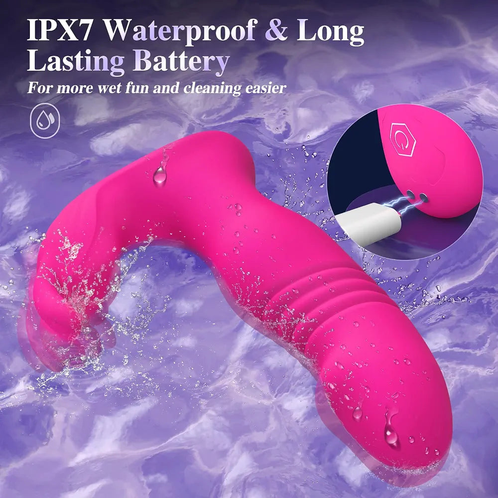 App-Controlled Wearable Bunny Vibrator with Dual Thrusting Dildo Functions