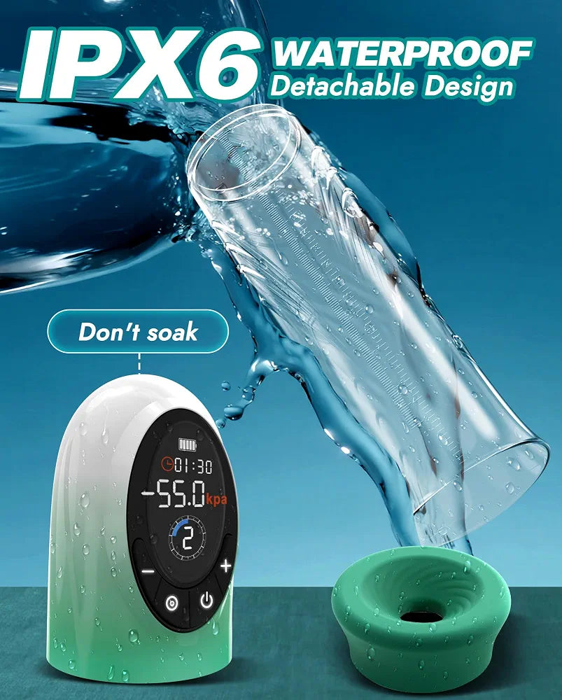 Electric Vacuum Penis Pump with LCD Display, 9 Suction Levels, and 4 Pressure Modes for Enhanced Erection