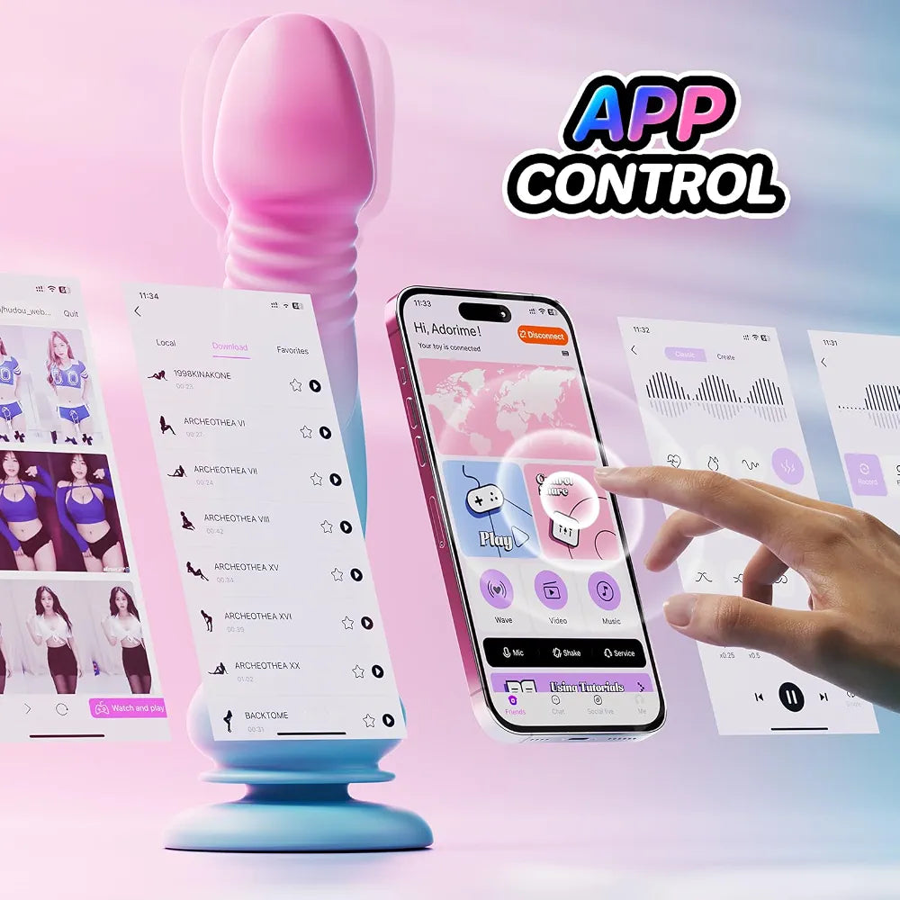 7.5-Inch Realistic Thrusting G-Spot Vibrating Dildo with Suction Cup and 9 Modes for Women