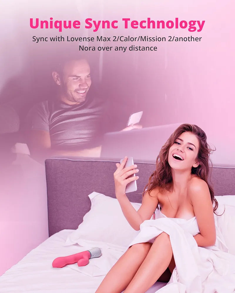 Lovense Nora App-Controlled Rabbit Vibrator with Remote - Rotating G-Spot & Clitoral Stimulator for Couples