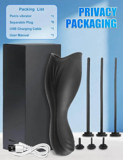 Advanced Male Masturbator and Urethral Training Kit with 10-Mode Vibrating Stroker and 6-Piece Sound Dilator Set